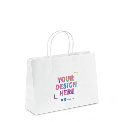 Custom Printed Kraft Bags - Small Boutique - White