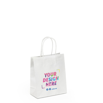 Custom Printed - Kraft Bags - Mini - White