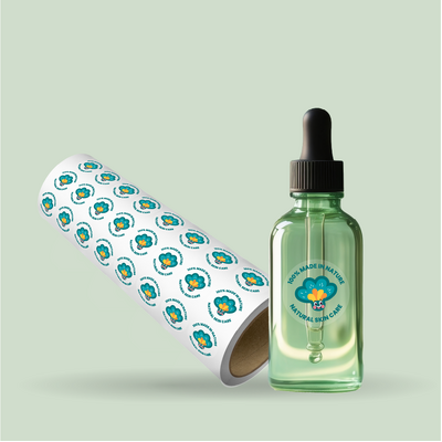 Custom Printed 30mm Clear Circle Labels - 1200 Labels supplied on a Roll