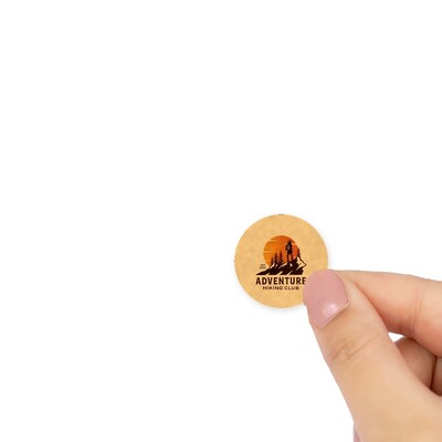 Custom Printed 25mm Kraft Brown Circle Labels - Self-Adhesive Stickers