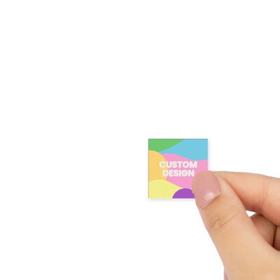 Custom Printed 25mm White Gloss Square Labels - Self-Adhesive Stickers