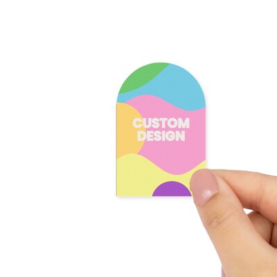 Custom Printed 38 x 57mm White Gloss Arch Labels - Self-Adhesive Stickers