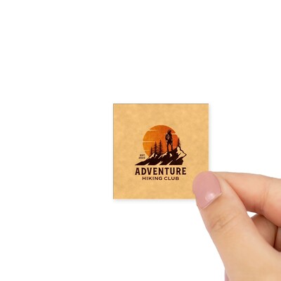 Custom Printed 40mm Kraft Brown Square Labels - Self-Adhesive Stickers