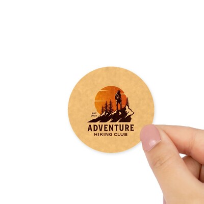 Custom Printed 50mm Kraft Brown Circle Labels - Self-Adhesive Stickers