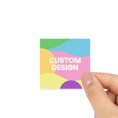 Custom Printed 50mm White Gloss Square Labels - Self-Adhesive Stickers
