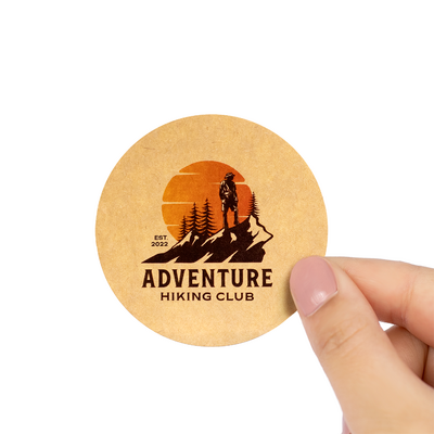 Custom Printed 60mm Kraft Brown Circle Labels - Self-Adhesive Stickers