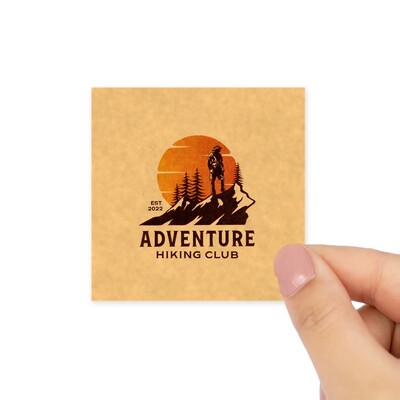 Custom Printed 63mm Kraft Brown Square Labels - Self-Adhesive Stickers