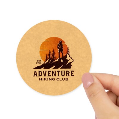 Custom Printed 75mm Kraft Brown Circle Labels - Self-Adhesive Stickers