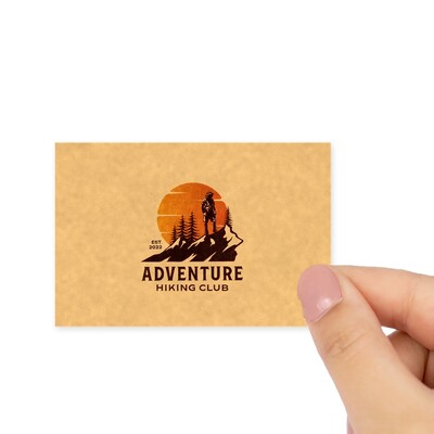 Custom Printed 75 x 50mm Kraft Brown Rectangle Labels - Self-Adhesive Stickers