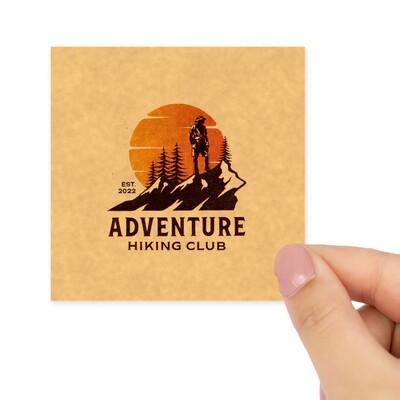 Custom Printed 75mm Kraft Brown Square Labels - Self-Adhesive Stickers