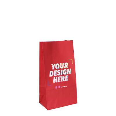 Custom Printed Coloured Gift Bags - Red Kraft Paper Bags
