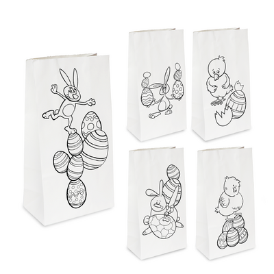 Colouring Easter White Kraft Paper Bag Assorted Pack