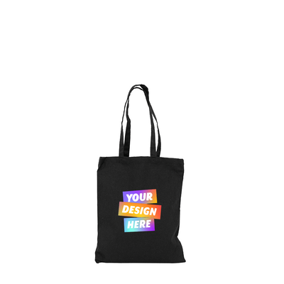 Custom PREMIUM DTF Printed - Black Calico Bags - 22cm x 26cm with Two Short Handles