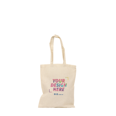 Custom DTG Printed - Natural Calico Bags - 22cm x 26cm with Two Short Handles