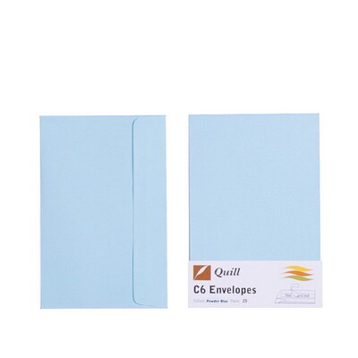 Light Blue C6 Envelopes - Pack of 25 - 80gsm by Quill