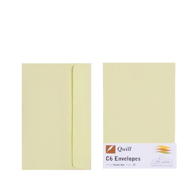 Cream C6 Envelopes - Pack of 25 - 80gsm by Quill