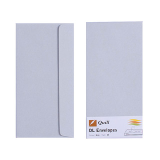 Grey DL Envelopes - Pack of 25 - 80gsm by Quill