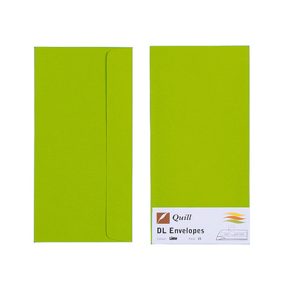 Lime Green DL Envelopes - Pack of 25 - 80gsm by Quill