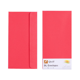 Red DL Envelopes - Pack of 25 - 80gsm by Quill