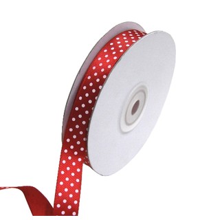 Dots Ribbon - 12mm x 25M - Red with white spots