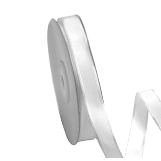 White Fabric Ribbon - Wired Woven Edge 12mm x 25M