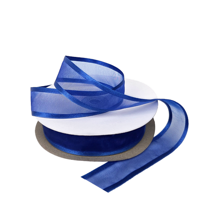 Blue Organza Ribbon with Satin Edge - 25mm X 25M