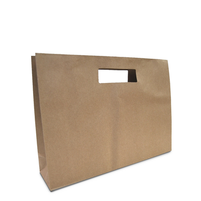 Kraft Bags - Premium Die Cut Kraft Brown Medium Boutique Gift Bag