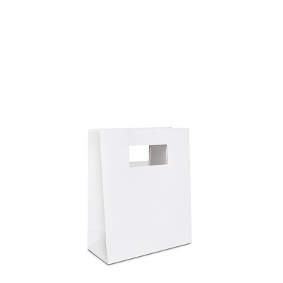 Kraft Bags - Premium Die Cut White Small Mini Gift Bag