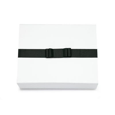 Medium Grosgrain Hamper Bows - 2 Loop Bow with 34cm Wide Band - Black
