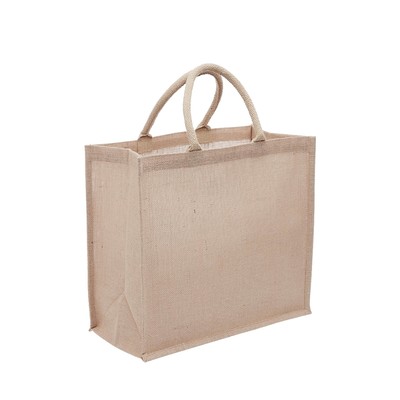 Medium Jute Bags With Wide Gusset - Natural