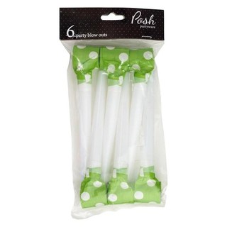 Party Paper Blow Outs - 6pc - Green Dots