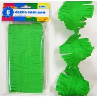 Crepe Paper Garland Decoration - Green - 8.5cm x 6 Metres