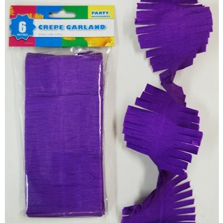 Crepe Paper Garland Decoration - Violet / Purple - 8.5cm x 6 Metres 