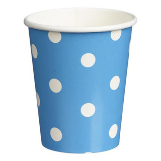 Paper Cups 265ml - 16pc - Blue Dots
