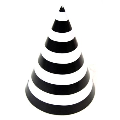 10 x DIY Paper Party Hats  - Black Stripes
