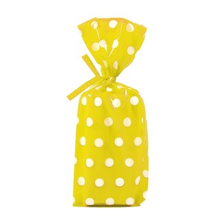 Cello Loot Lolly Bags - 24pcs - Dots - Yellow