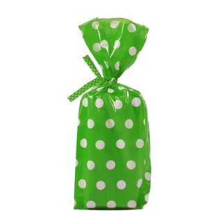 Cello Loot Lolly Bags - 24pcs - Dots - Green