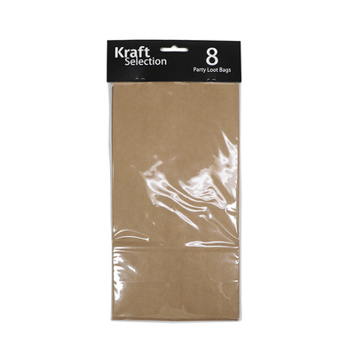 8 x Coloured Paper Bags - Kraft Brown