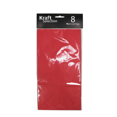 8 x Coloured Paper Bags - Red