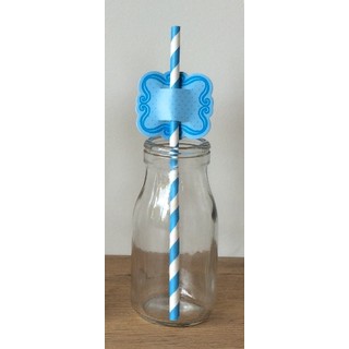 Straw Toppers- 24pcs - Blue