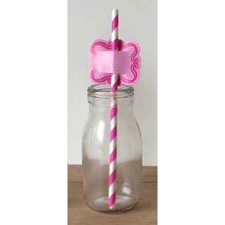 Straw Toppers - 24pcs - Pink