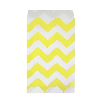Paper Treat Bags - 12pcs - Chevron - Yellow
