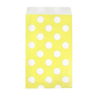 Paper Treat Bags - 12pcs - Dots - Yellow