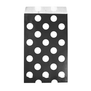Paper Treat Bags - 12pcs - Dots - Black
