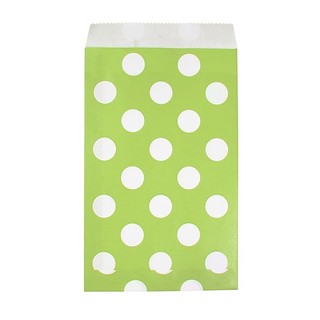 Paper Treat Bags - 12pcs - Dots - Green