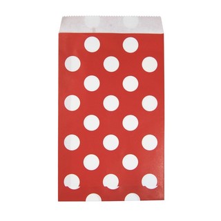 Paper Treat Bags - 12pcs - Dots - Red