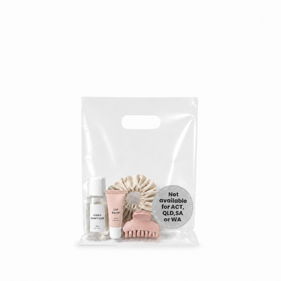 100 x CLEAR Plastic Carry Bags Mini With Die Cut Handle  - LDPE