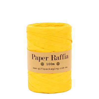 Paper Raffia - 5mm x 100metres - Yellow