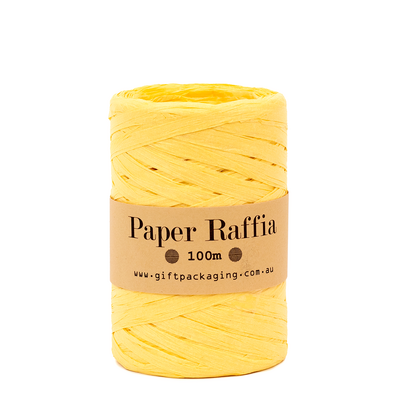 Paper Raffia - 5mm x 100metres - Lemon
