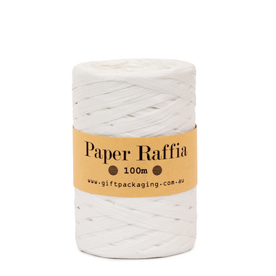 Paper Raffia - 5mm x 100metres - White